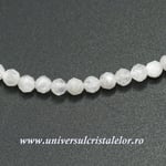 Colier piatra lunii alba rotund fatetat - 4,2mm