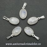 Pandantiv piatra lunii oval fatetat - 9/13mm
