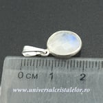 Pandantiv piatra lunii rotund fatetat - 11mm