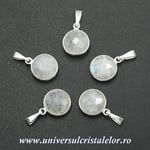 Pandantiv piatra lunii rotund fatetat - 11mm