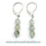 Cercei prehnit rotund fatetat- 6 mm