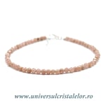 Bratara rodocrozit rotund fatetat - 2,9 mm