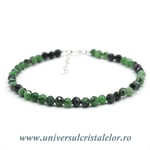 Bratara rubin in zoisit rotund fatetat - 4,2mm