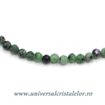 Colier rubin in zoisit rotund fatetat - 4,2mm