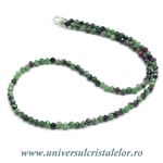 Colier rubin in zoisit rotund fatetat - 4,2mm