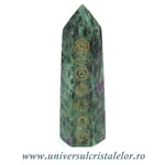 Rubin in zoisit varf cu baza 7 chakre