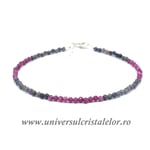 Bratara mixt rubin safir rotund fatetat - 2.4 mm