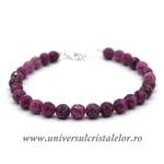 Bratara rubin rotund fatetat - 6 mm
