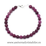 Bratara rubin rotund fatetat - 6 mm