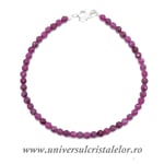 Bratara rubin rotund fatetat - 3.4mm