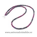 Colier mixt rubin safir rotund fatetat - 3.5 mm