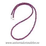 Colier mixt rubin safir rotund fatetat - 3.4 mm