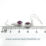 Cercei rubin rotund fatetat