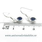 Cercei safir rotund fatetat