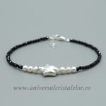 Bratara spinel rotund fatetat cu perle m2- 2,3 mm