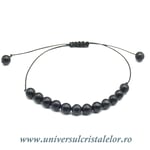 Bratara shungit rotund 6 mm - snur reglabil m1