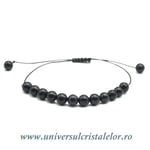 Bratara shungit rotund 6 mm - snur reglabil m1