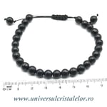 Bratara shungit rotund 6 mm - snur reglabil m2