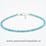 Bratara topaz albastru rotund fatetat - 2mm