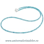 Colier topaz albastru rotund fatetat - 2mm