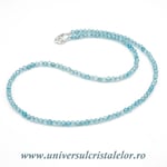 Colier topaz albastru rotund fatetat - 3,5mm