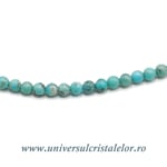 Colier turcoaz rotund slefuit- 3mm