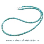 Colier turcoaz rotund slefuit- 3mm