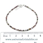 Bratara turmalina multicolor rotund fatetat - 2 mm