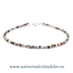 Bratara turmalina multicolor rotund fatetat - 2 mm