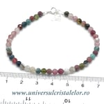 Bratara turmalina multicolor rotund fatetat - 4 mm