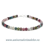 Bratara turmalina multicolor rotund fatetat - 4 mm