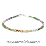 Bratara turmalina multicolor rotund fatetat - 2,3 mm