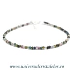 Bratara turmalina multicolor rotund slefuit - 2 mm