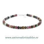 Bratara turmalina multicolor rotund slefuit - 4 mm