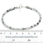 Bratara piatra lunii cu turmalina neagra cub fatetat -3,4mm