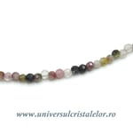 Colier turmalina multicolor rotund fatetat - 2mm