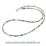 Colier turmalina multicolor rotund fatetat - 2mm