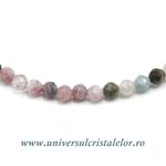 Colier turmalina multicolor rotund fatetat - 4mm