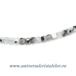 Colier piatra lunii cu turmalina neagra cub fatetat - 3,4 mm