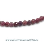 Colier turmalina rosie rotund fatetat - 4mm