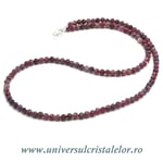 Colier turmalina rosie rotund fatetat - 4mm