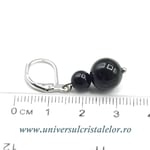 Cercei turmalina neagra rotund-10mm m03