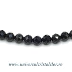 Colier turmalina neagra rotund fatetat - 4,7 mm