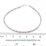 Bratara turmalina roz rotund fatetat - 2mm