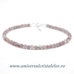 Bratara turmalina roz rotund fatetat - 3,5mm