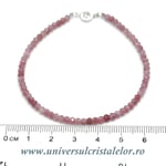Bratara turmalina roz rotund fatetat - 3,2mm