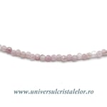 Colier turmalina roz rotund fatetat - 2 mm