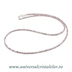 Colier turmalina roz rotund fatetat - 2 mm