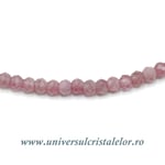 Colier turmalina roz rotund fatetat - 3,2mm
