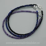 Set 3 Brățări – Turmalină Neagră, Ametist și Lapis Lazuli